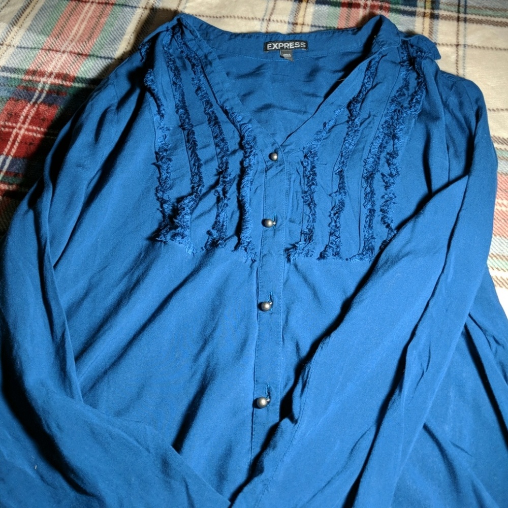 Slightly Sheer Blue Express Blouse